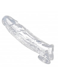 Прозрачная насадка для увеличения члена Realistic Clear Penis Enhancer and Ball Stretcher - 20,3 см. - XR Brands - #SOTBIT_REGIONS_UF_V_REGION_NAME# купить с доставкой