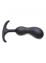 Черный массажер простаты с утяжелителями Premium Silicone Weighted Prostate Plug Medium - 16,3 см. - XR Brands - #SOTBIT_REGIONS_UF_V_REGION_NAME# купить с доставкой