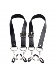 Ремни с зажимами для половых губ Spread Labia Spreader Straps with Clamps - XR Brands - купить с доставкой в Москве