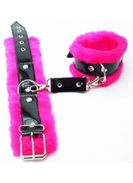 Розовые наручники с мехом BDSM Light - БДСМ Арсенал - купить с доставкой в Москве