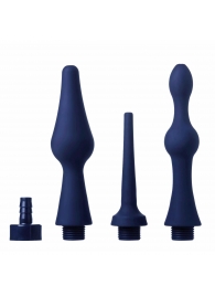 Набор из 3 универсальных насадок для анального душа Universal 3 Piece Silicone Enema Attachment Set - XR Brands - купить с доставкой в Москве