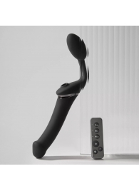 Черный безремневой вибрострапон Strap-On-Me Multi Orgasm Size XL - Strap-on-me - купить с доставкой в Москве