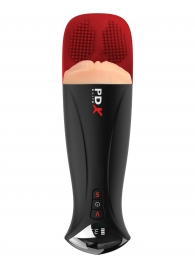Телесный мастурбатор-вагина в черной колбе с вибрацией Fuck-O-Matic Pro XL - Pipedream - в Москве купить с доставкой