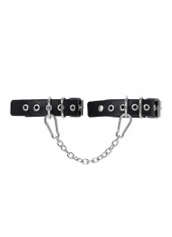 Черные оковы из одного ремешка с люверсами - Pecado - купить с доставкой в Москве