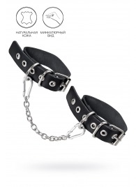 Черные оковы из одного ремешка с люверсами - Pecado - купить с доставкой в Москве