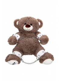 Бондажный набор: бурый мишка с белыми оковами и наручниками - Pecado - купить с доставкой #SOTBIT_REGIONS_UF_V_REGION_NAME#