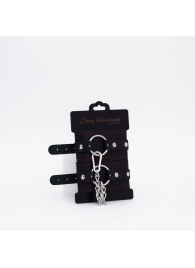 Черно-красные кожаные оковы - Crazy Handmade - купить с доставкой в Москве