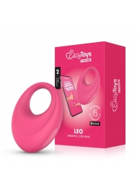 Розовое интерактивное эрекционное виброкольцо Leo - Easy toys - в Москве купить с доставкой
