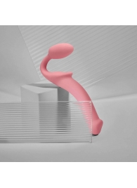 Розовый безремневой страпон Strap-on-me Semi-Realistic Bendable Strap-On size S - Strap-on-me - купить с доставкой в Москве