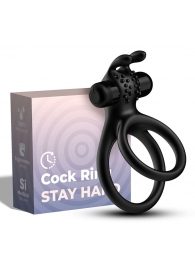 Черное эрекционное виброкольцо с подхватом мошонки Stay Hard - Boys of Toys - #SOTBIT_REGIONS_UF_V_REGION_NAME# купить с доставкой