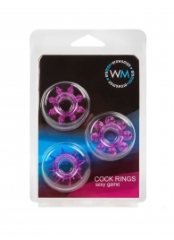 Набор из 3 лиловых эрекционных колец различной формы - Erowoman-Eroman - #SOTBIT_REGIONS_UF_V_REGION_NAME# купить с доставкой