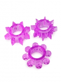 Набор из 3 лиловых эрекционных колец различной формы - Erowoman-Eroman - #SOTBIT_REGIONS_UF_V_REGION_NAME# купить с доставкой