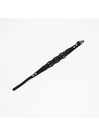 Черный ажурный чокер с золотистой фурнитурой - Crazy Handmade - купить с доставкой в Москве