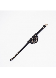 Черный чокер с клепками и золотистой фурнитурой - Crazy Handmade - купить с доставкой в Москве