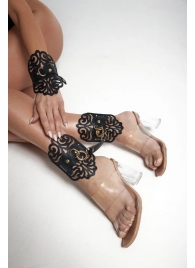 Черный фигурные оковы с золотистой фурнитурой - Crazy Handmade - купить с доставкой в Москве