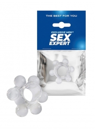 Прозрачное эрекционное кольцо с 6 стимулирующими шариками - Sex Expert - #SOTBIT_REGIONS_UF_V_REGION_NAME# купить с доставкой