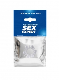Прозрачное эрекционное кольцо с шариками и шипами - Sex Expert - #SOTBIT_REGIONS_UF_V_REGION_NAME# купить с доставкой