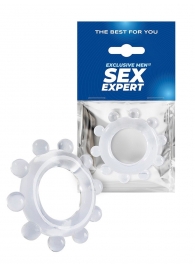 Прозрачное эрекционное кольцо со стимулирующими шариками - Sex Expert - #SOTBIT_REGIONS_UF_V_REGION_NAME# купить с доставкой