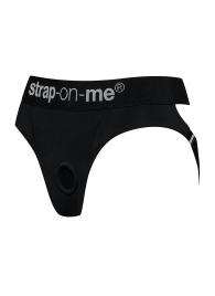 Черные трусики для насадок Heroine Lingerie Harness - size XL - Strap-on-me - купить с доставкой в Москве