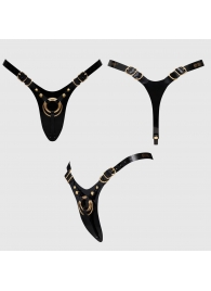 Черный пояс для фиксации насадок Strap-On-Me Leatherette Harness Fabulous - Strap-on-me - купить с доставкой в Москве