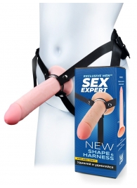 Мужской полый страпон на регулируемых ремешках - 22 см. - Sex Expert - купить с доставкой в Москве