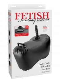 Черное надувное кресло с платформой для фиксации дилдо Body Dock Inflatable Love Seat - Pipedream - купить с доставкой в Москве