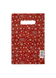 Красный подарочный новогодний пакет с вырубной ручкой (20х30 см) - Сима-Ленд - купить с доставкой в Москве