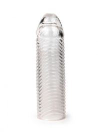 Прозрачная закрытая насадка на пенис с ребрышками - 16 см. - Sex Expert - #SOTBIT_REGIONS_UF_V_REGION_NAME# купить с доставкой