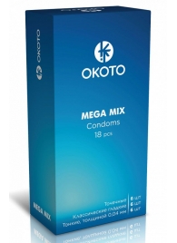 Презервативы OKOTO Mega Mix - 18 шт. - Sitabella - купить с доставкой в Москве