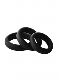 Набор из 3 черных эрекционных колец Smooth Silicone Cockring Pack - Dream Toys - в Москве купить с доставкой