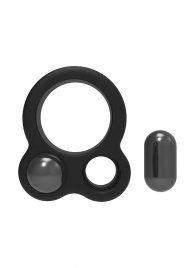 Черное эрекционное кольцо с утяжелителями Cockring Dual Weight - Dream Toys - в Москве купить с доставкой