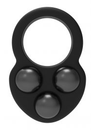 Черное эрекционное кольцо с утяжелителями - Dream Toys - в Москве купить с доставкой