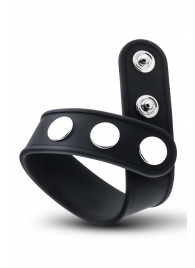 Черное эрекционное кольцо на кнопках - Blush Novelties - в Москве купить с доставкой