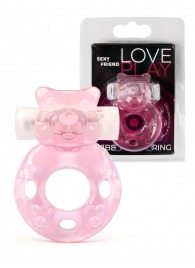 Розовое эрекционное виброкольцо в форме мишки - 1137 - в Москве купить с доставкой
