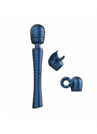 Синий вибромассажёр с насадками Man.wand Edgy - Manwan - в Москве купить с доставкой