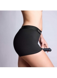 Черные трусики-боксеры для фиксации насадок Strap-on-me Harness Lingerie Allure - size S - Strap-on-me - купить с доставкой в Москве