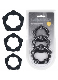 Набор из 3 эрекционных колец Beaded Silicone Cockring Set - Shots Media BV - в Москве купить с доставкой