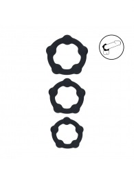 Набор из 3 эрекционных колец Beaded Silicone Cockring Set - Shots Media BV - в Москве купить с доставкой