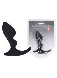 Черная анальная пробка для массажа простаты Double Ripple Silicone Prostate Massager - Shots Media BV - в Москве купить с доставкой