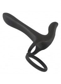 Черная насадка на член с вибрацией Couple’s Vibrator - Orion - в Москве купить с доставкой