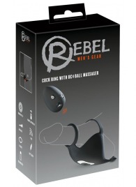 Черная вибронасадка для эрекции и стимуляции мошонки Cock ring with RC ball massager - Orion - в Москве купить с доставкой