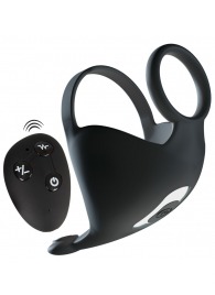 Черная вибронасадка для эрекции и стимуляции мошонки Cock ring with RC ball massager - Orion - в Москве купить с доставкой