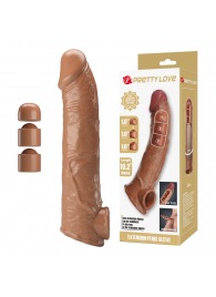 Карамельный фаллоудлинитель с подхватом мошонки Silas - 26 см. - Baile - в Москве купить с доставкой