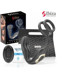 Черная анальная пробка с вращением и эрекционными кольцами - Ibiza - в Москве купить с доставкой