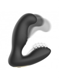 Черный вибромассажер простаты с ротацией и пультом ДУ - Ibiza - в Москве купить с доставкой