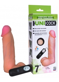 Фаллическая насадка Харнесс UNICOCK 7  с вибрацией - 19 см. - LOVETOY (А-Полимер) - купить с доставкой в Москве