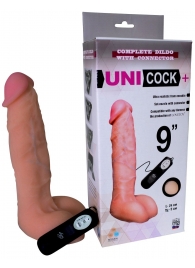 Фаллическая насадка Харнесс UNICOCK 9  с вибрацией - 24 см. - LOVETOY (А-Полимер) - купить с доставкой в Москве