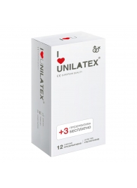 Ультратонкие презервативы Unilatex Ultra Thin - 12 шт. + 3 шт. в подарок - Unilatex - купить с доставкой в Москве