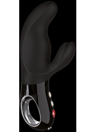 Элегантный чёрный перезаряжаемый вибратор MiSS BI с клиторальным отростком - 17 см. - Fun Factory