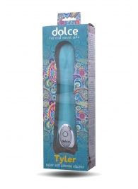 Голубой силиконовый вибратор Dolce Tyler - 16,5 см. - ToyFa